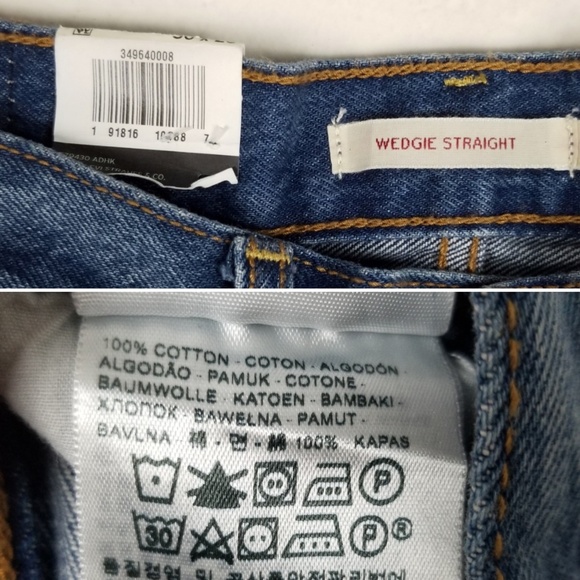 Levi's Wedgie Straight Jeans High Rise Button Fly - Picture 8 of 8